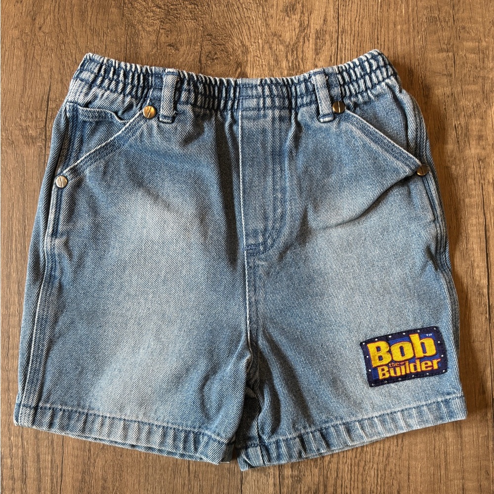 Vintage 2000s Y2K Bob The Builder Toddler Boy Denim Jean Shorts 24M